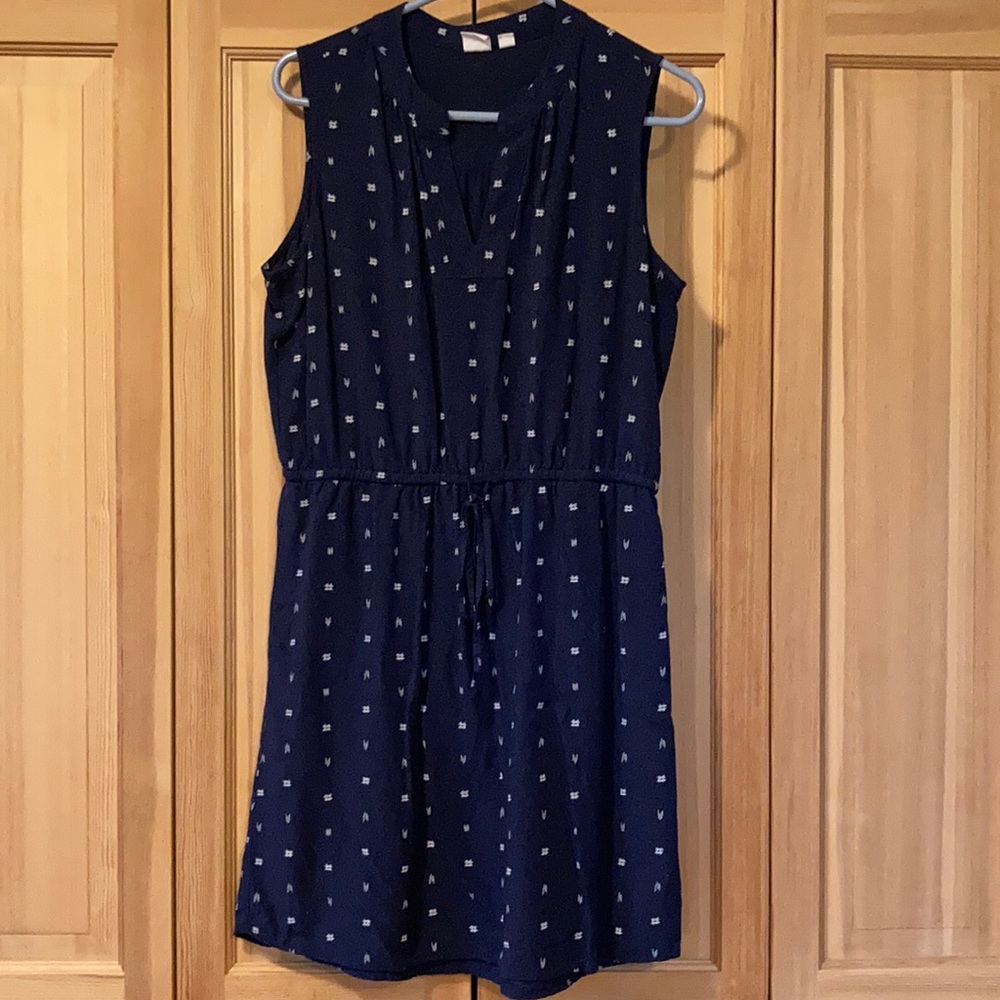 Drawstring sleeveless waist dress